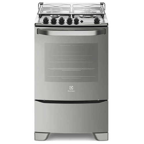 Fogão de Piso 4 Bocas cor Prata Autolimpante com Porta Espelhada Electrolux (56TAX) - Bivolt Menor preço em Fogão de Piso 4 Bocas cor Prata Autolimpante com Porta Espelhada Electrolux (56TAX) - Bivolt