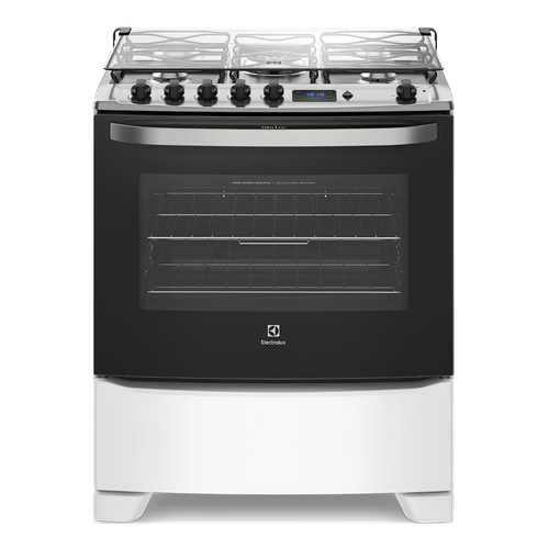 Fogão 5 Bocas Electrolux Branco Automático com Grill e Timer Digital (76SAB) Menor preço em Fogão 5 Bocas Electrolux Branco Automático com Grill e Timer Digital (76SAB)