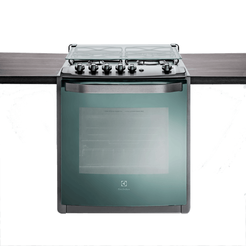 Fogão com porta Full Glass e Timer 4 queimadores de embutir Prata (56EAX) Menor preço em Fogão com porta Full Glass e Timer 4 queimadores de embutir Prata (56EAX)