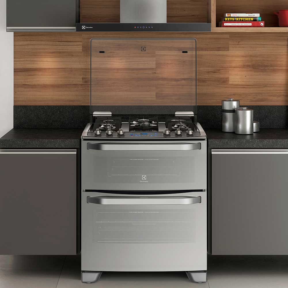 Fogao De Piso Com Mesa De Vidro Grill E Duplo Forno 76dxw Electrolux Melectrolux