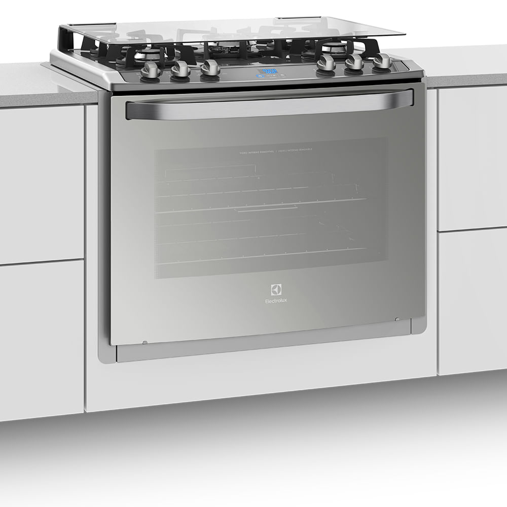 Fogao De Embutir 5 Bocas Mesa De Vidro E Timer Digital 76exv Electrolux Melectrolux