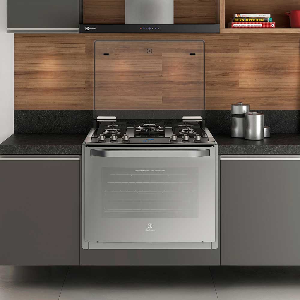 Fogao De Embutir 5 Bocas Mesa De Vidro E Timer Digital 76exv Electrolux Melectrolux