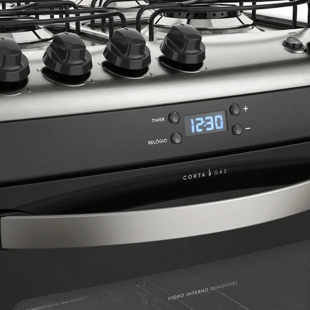 Fogão 4 Bocas de Embutir com Timer Digital e Relógio Electrolux