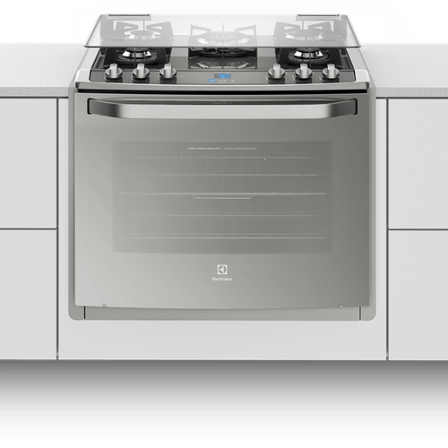 Fogão de Embutir 5 Bocas Mesa de Vidro e Timer Digital (76EXV