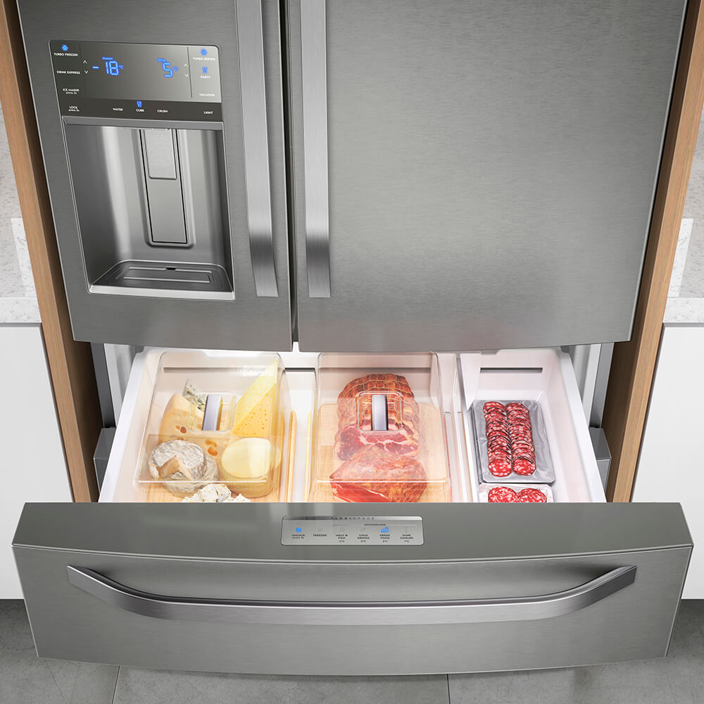 Geladeira French Door Inox Com Dispenser De Água E Gelo Na Porta 540l Electrolux Dm90x