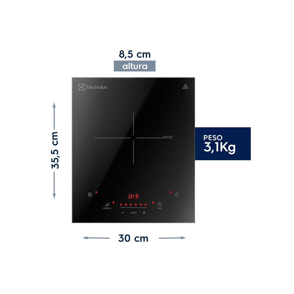Cooktop Indução 1 Boca Portátil Electrolux Celebrate Modelo Icp30