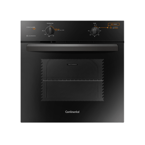 2. Forno a Gás de Embutir Preto 73L – Continental