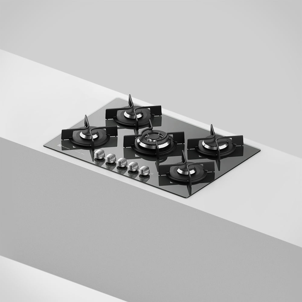 Cooktop a Gás 5 Bocas Prata Home Pro Electrolux (GC75U) Electrolux