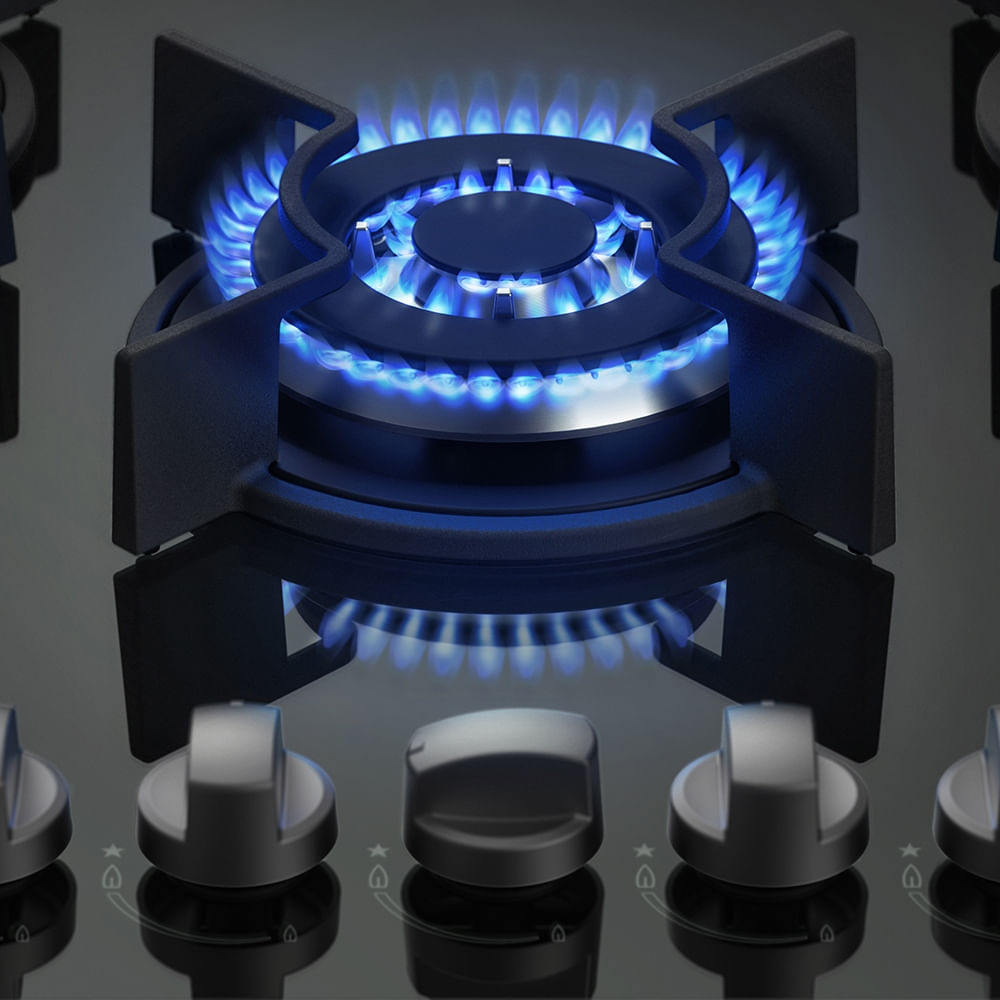 Cooktop a Gás 5 Bocas Prata Home Pro Electrolux (GC75U) Electrolux