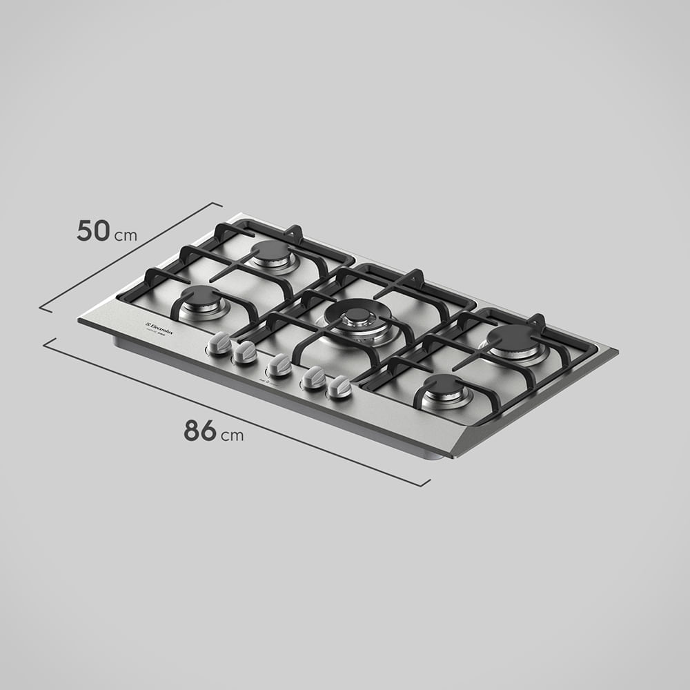 COOKTOP HOME PRO A GÁS 5 QUEIMADORES INOX (GF90X) Electrolux