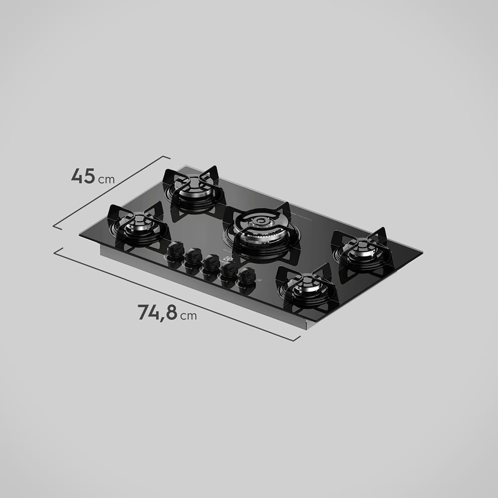 Cooktop 5 Bocas a Gás KE5TP com Tripla Chama