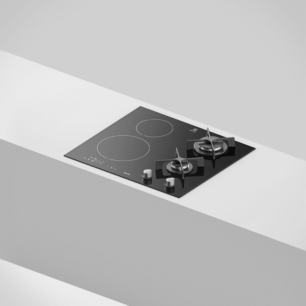 Cooktop Híbrido a Gás e Indução 4 Zonas Preto Electrolux (IE60H
