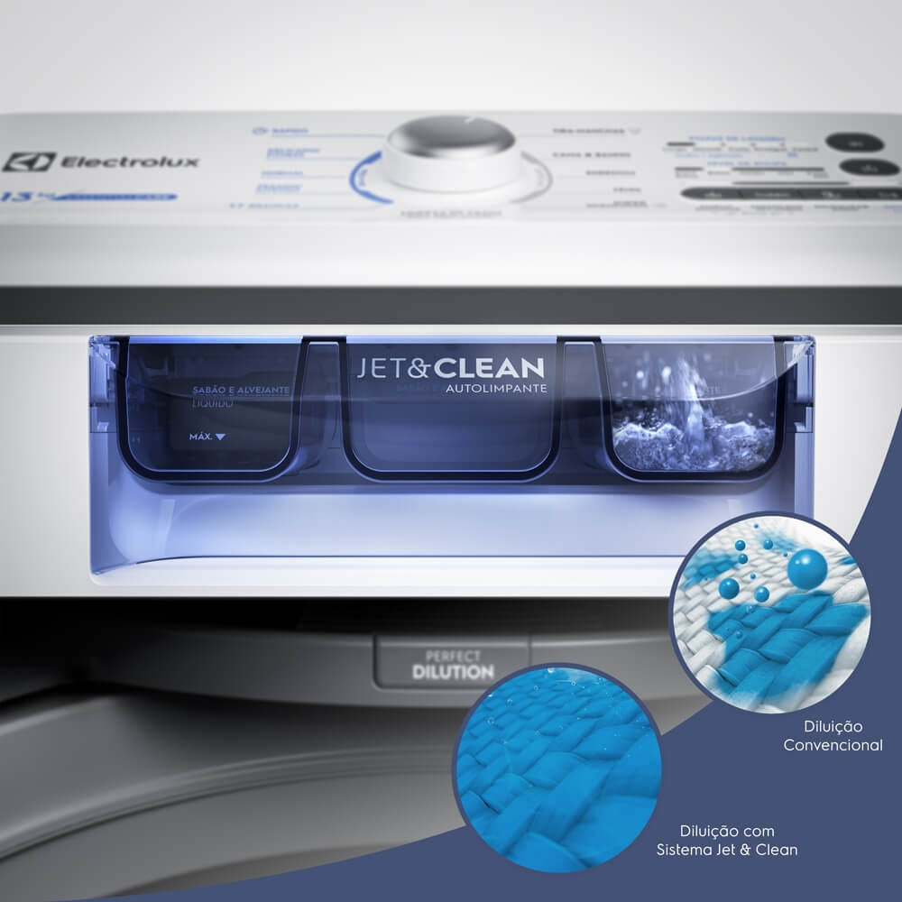 Máquina de Lavar 13kg Electrolux Essential Care com Cesto Inox, Jet