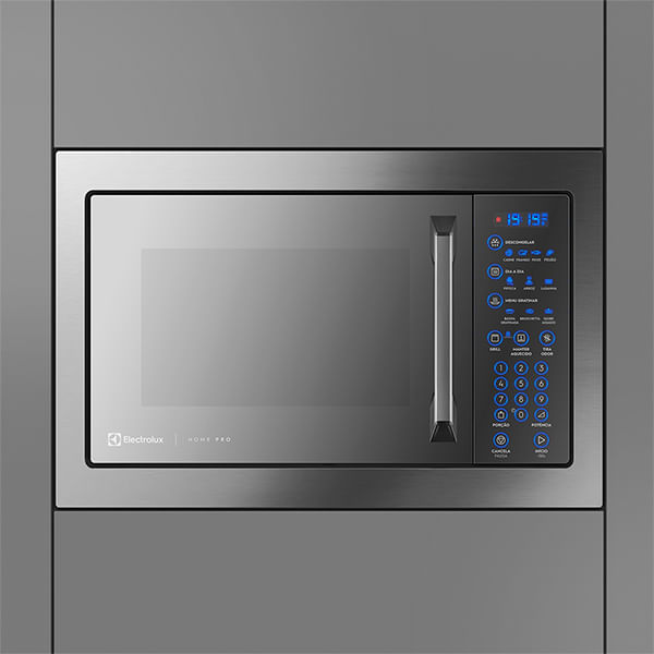 Micro-ondas Electrolux 34L cor Inox Home Pro com Grill e Função Tira Odor (MX43T) 127V