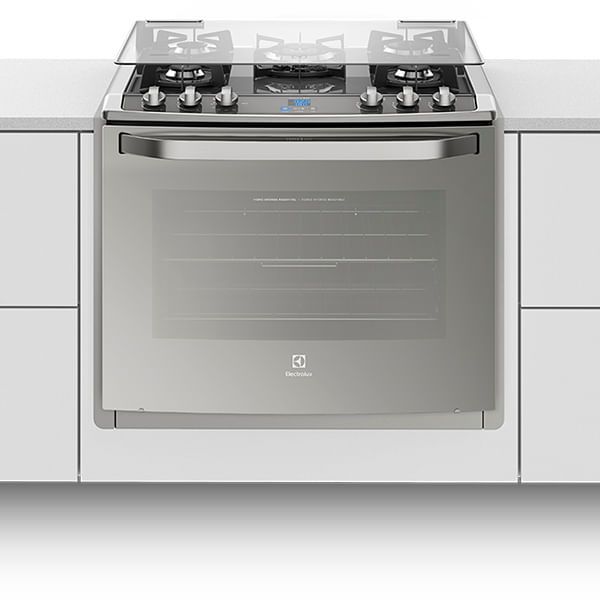 Fogão 5 Bocas de Embutir Electrolux Prata com Mesa de Vidro e Grill (76EXV) 127V