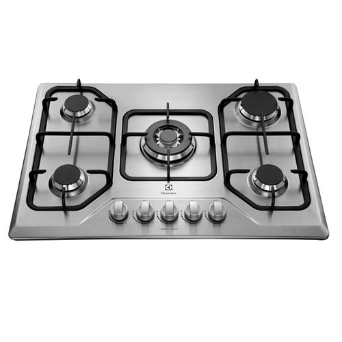 Cooktop 5 Bocas Electrolux a Gás Inox com Tripla Chama (GT75X) - Cooktop 5 bocas Electrolux a Gás (GT75X)