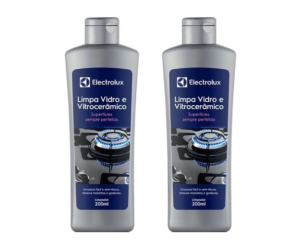 Kit Limpa Vidro e Vitrocerâmico de Indução Electrolux Remove Manchas e Gorduras 2 unidades