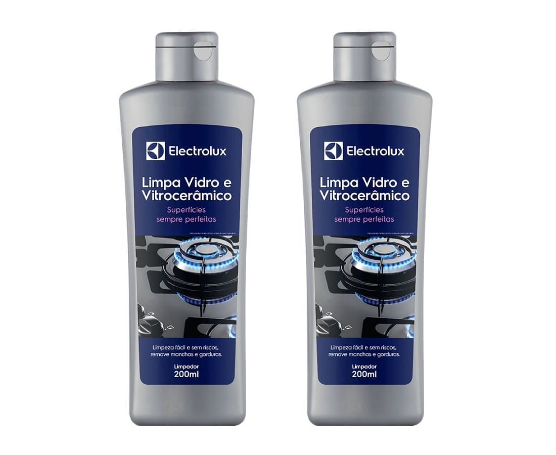 Kit Limpa Vidro e Vitrocerâmico de Indução Electrolux Remove Manchas e Gorduras 2 unidades
