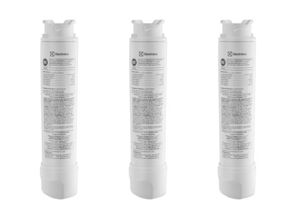 Kit Filtro de Água para Refrigerador Electrolux DM85X, DM86X, DM86V, DM90X, DM91X, DQ90X, IQ8IS e IQ8IB (3 unidades) Kit Filtro de Água para Refrigerador Electrolux DM85X, DM86X, DM86V, DM90X, DM91X e DQ90X (3 unidades)