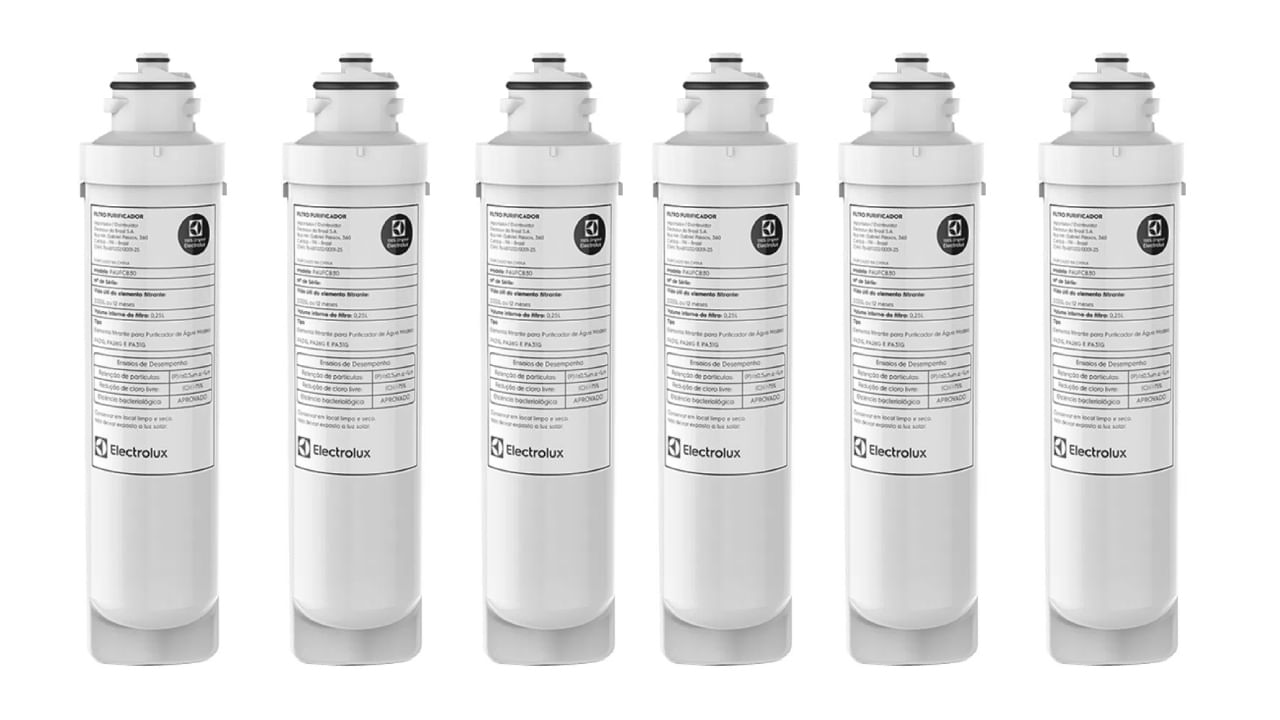 Kit Filtro/Refil Original para Purificador de Água Electrolux PA21G / PA26G / PA31G (6 unidades)