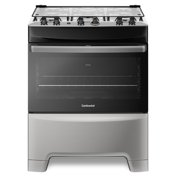 Fogão 5 Bocas Continental Prata Automático com TOPLimpaFácil (FC5IS) Premium Bivolt