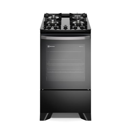 Fogão 4 bocas Electrolux Preto Efficient com Mesa de Vidro, PerfectCook e VaporBake (FE4GP) - Bivolt