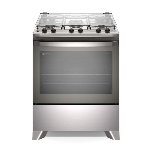 Fogão 5 bocas Electrolux Cinza Efficient com Mesa Inox, PerfectCook e VaporBake (FE5IC) - Bivolt