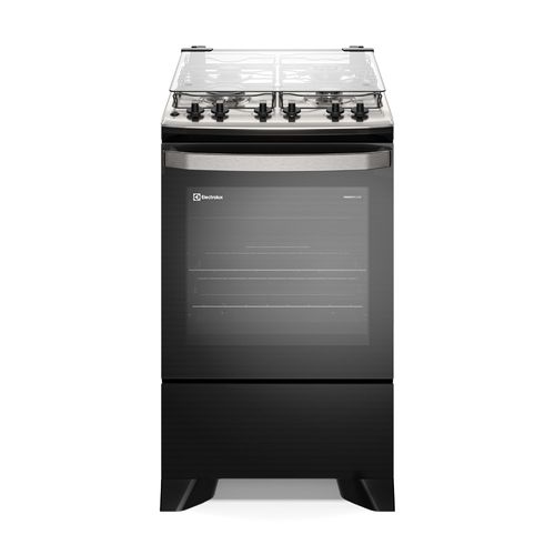 Fogão 4 bocas Electrolux Preto Experience com Mesa de Inox, Timer e VaporBake (FE4TP) - Bivolt