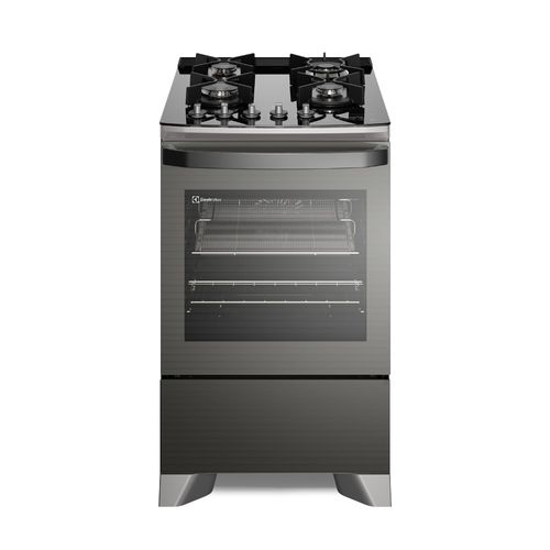 Fogão 4 bocas Electrolux Cinza Expert com Função Air fryer, Mesa de Vidro e PerfectCook360 (FE4AP)