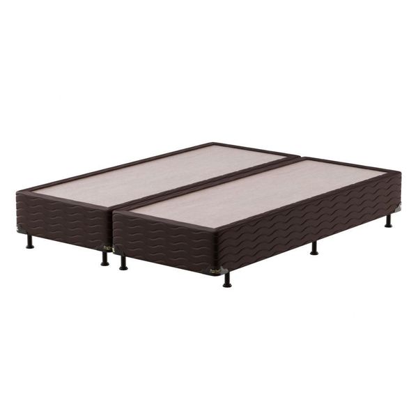 Base Box King Bipartido Tela Probel Cafe