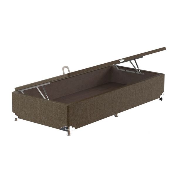 Box Baú Solteiro Probel Luxo Suede Marrom