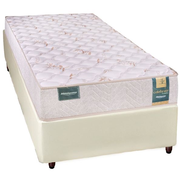 Conjunto Box Solteiro Espuma D45 Minaspuma Celebrate II 88x188x60cm