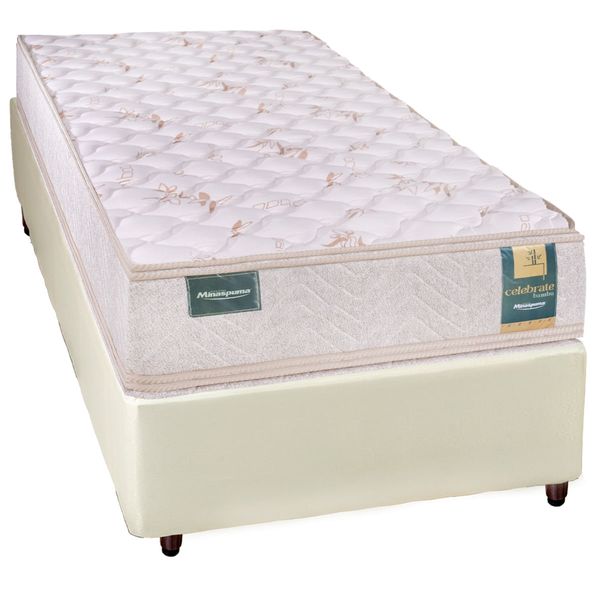 Conjunto Box Solteiro Espuma D45 Minaspuma Celebrate II com Pillow 100x200x63cm