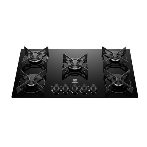 Cooktop 5 Bocas a Gás Electrolux Mesa de Vidro Efficient Grade de Aço Fosco (KE5GR) - Bivolt