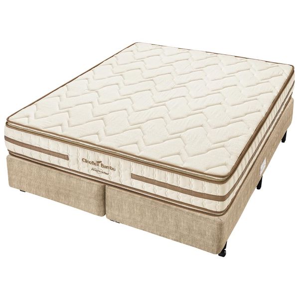 Conjunto Box Super King Espuma D33 Americanflex Clinoflex Bambu 193x203x66cm