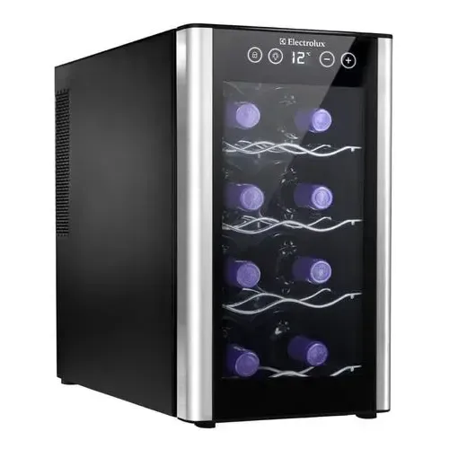 Adega de Vinho Climatizada Electrolux 8 garrafas Uma Porta Acabamento em Alumínio (ACB08) - Bivolt