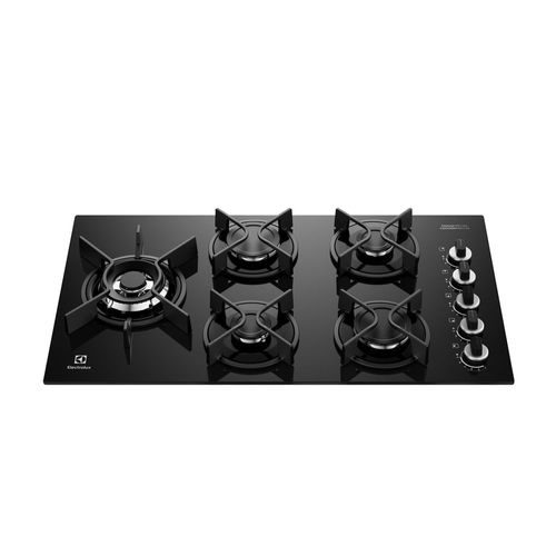 Cooktop 5 Bocas a Gás Electrolux Mesa Vidro Expert ChamaPrecisa e Grade Ferro Fundido (KE5GW) - Bivolt