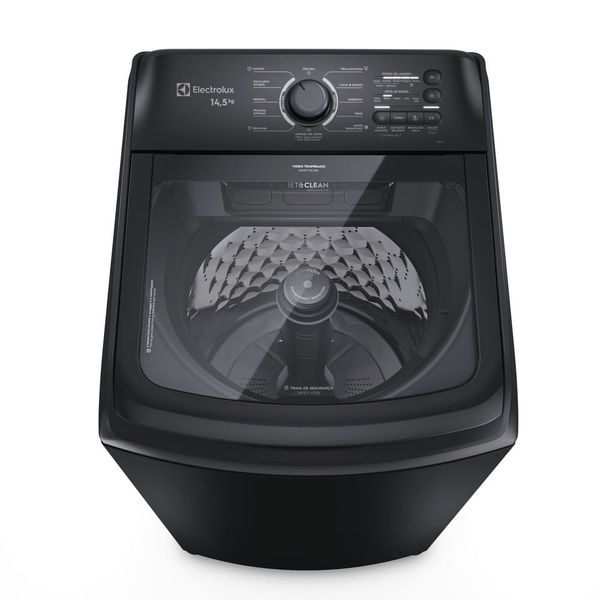 Máquina de Lavar Electrolux 14,5kg Preta Efficient Cesto Inox, Jet&Clean e Filtro Fiapos (LEP15) 127V