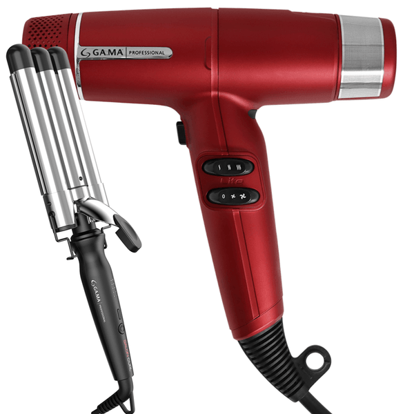 Kit Secador iQ Lite Red e Modelador Triondas Salon Curl 127V