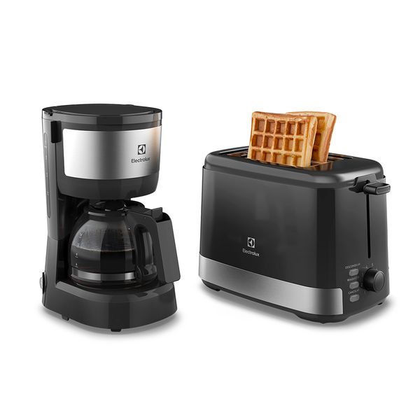 Kit Cafeteira 15 Xícaras e Torradeira Elétrica 8 Níveis Electrolux Efficient Inox (ECT10) 127V