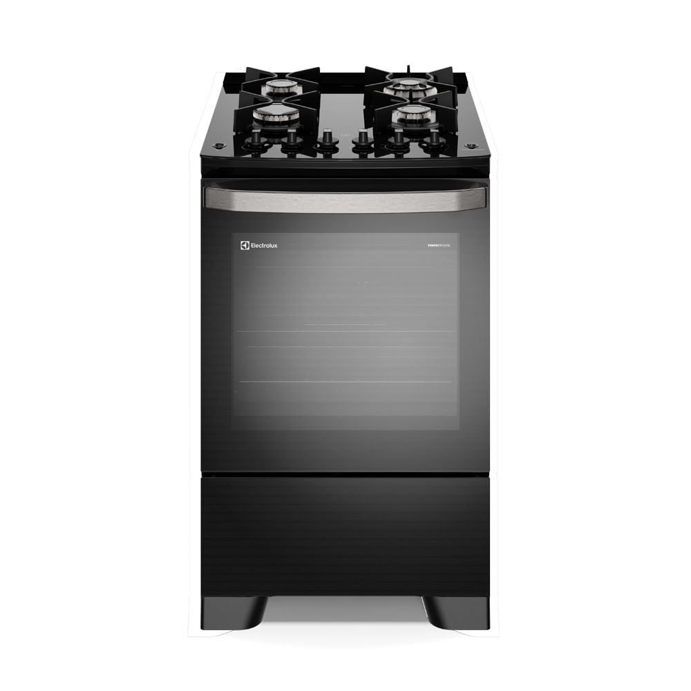 Fogão 4 bocas Electrolux Preto Experience Mesa de Vidro, Grill e PerfectCook360 (FE4CB)