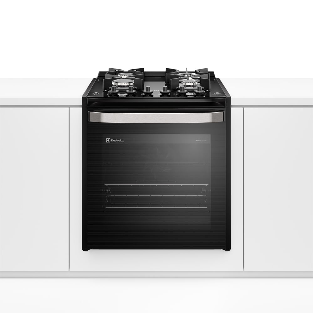Fogão de Embutir 4 Bocas Electrolux Preto Experience Mesa de Vidro, Grill e PerfectCook360 (FE4EB)