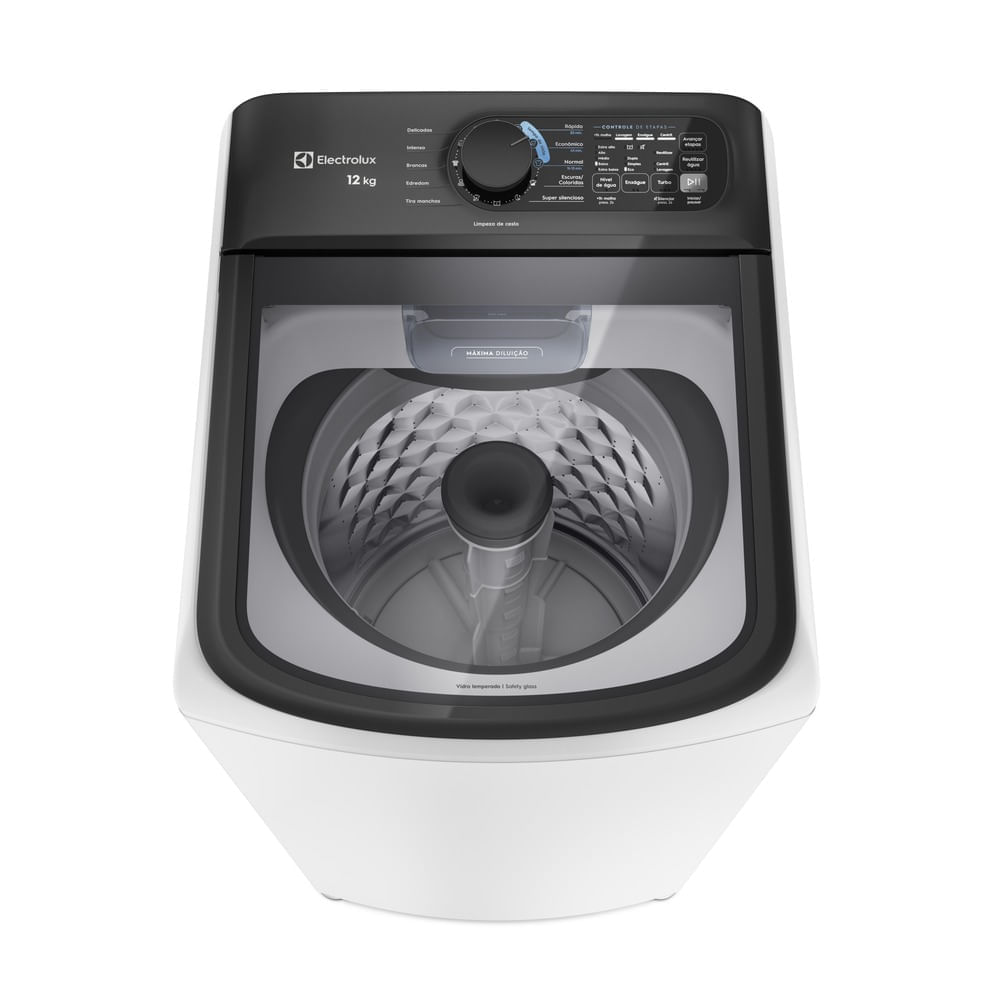 Máquina de Lavar Electrolux Efficient 12kg Branca Compacta, Econômica e Pré-diluição (LET12)