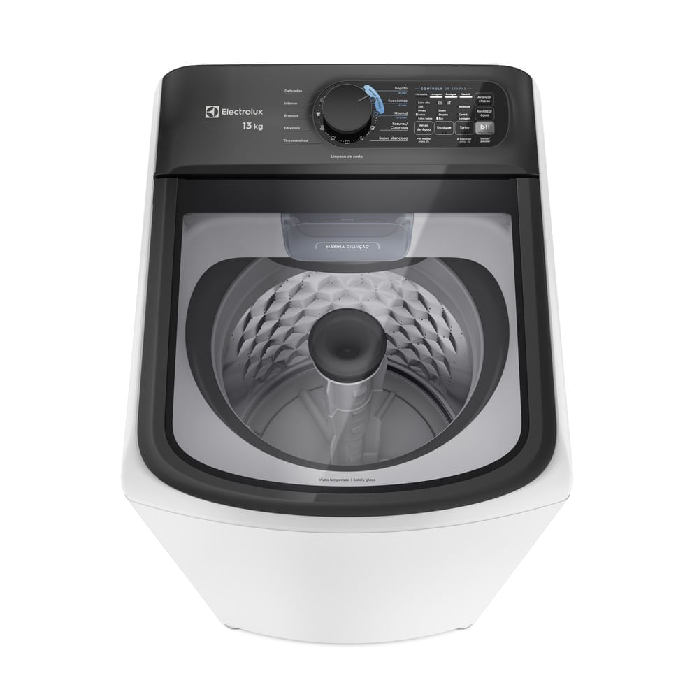 Máquina de Lavar Electrolux Efficient 13kg Branca Compacta, Econômica e Pré-diluição (LET13)