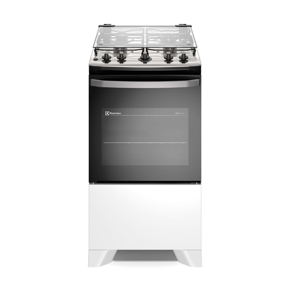 Fogão 4 bocas Electrolux Efficient Branco com Mesa Inox, PerfectCook e VaporBake (FE4IW)